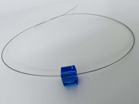 blue electric swarovski cube