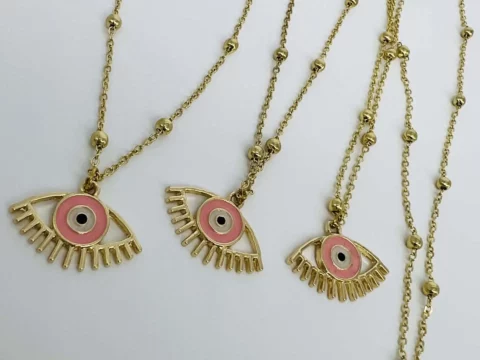 pink eye necklace
