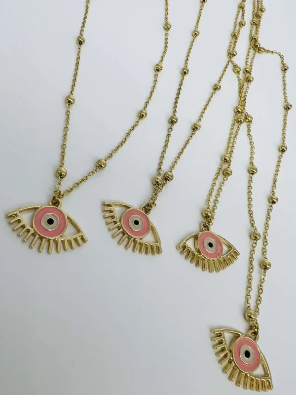 pink eye necklace